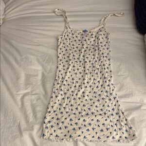 Urban Outfitters White and Blue Mini Dress